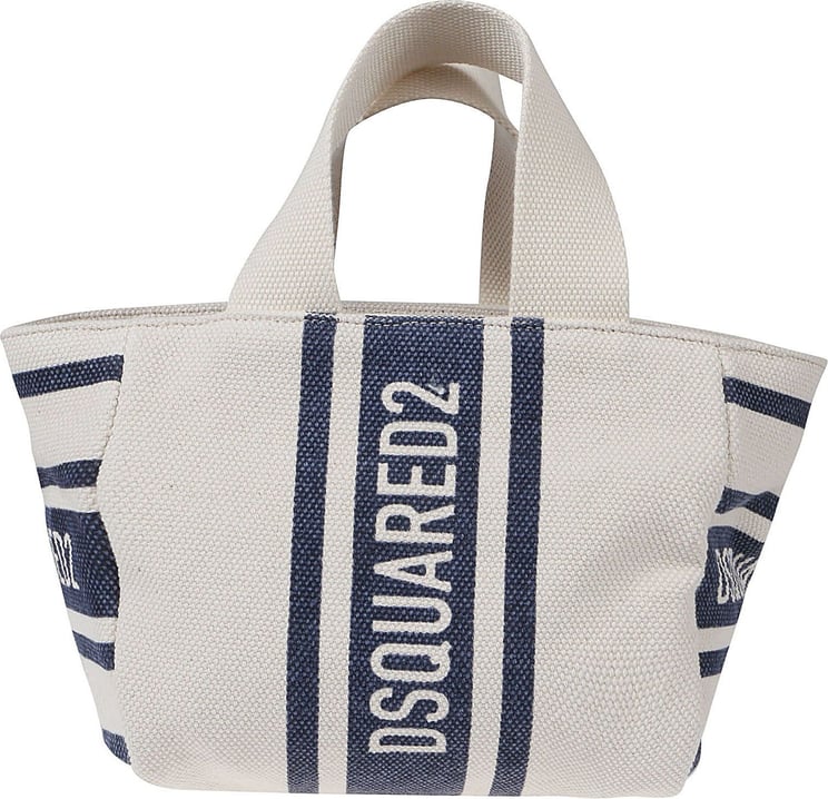 Dsquared2 Logo-print Small Shopping Bag White Wit