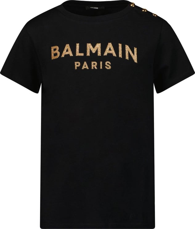 Balmain Balmain 6R8B71 kinder t-shirt zwart Zwart