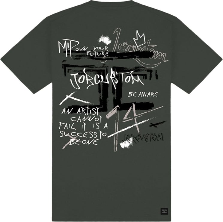 JorCustom Artist Slim Fit T-Shirt Khaki Groen