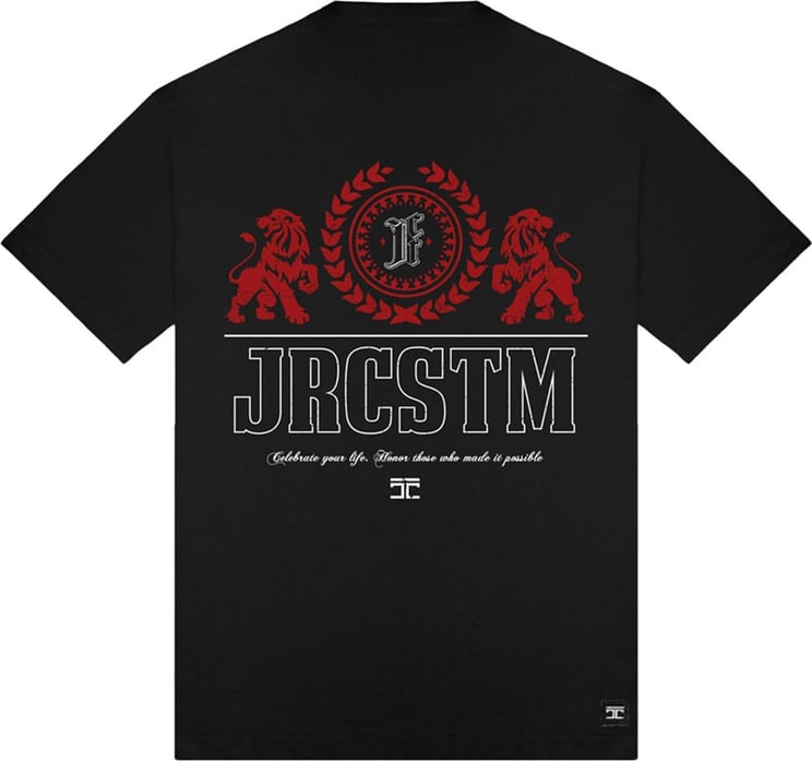 JorCustom Lion Slim Fit T-Shirt Black Zwart
