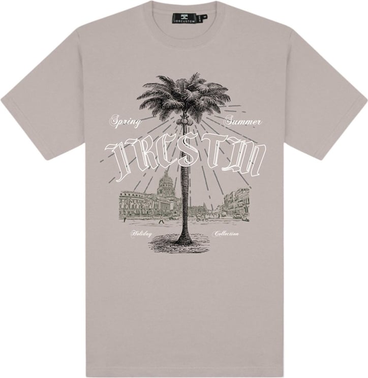 JorCustom Palm Slim Fit T-Shirt Sand Beige