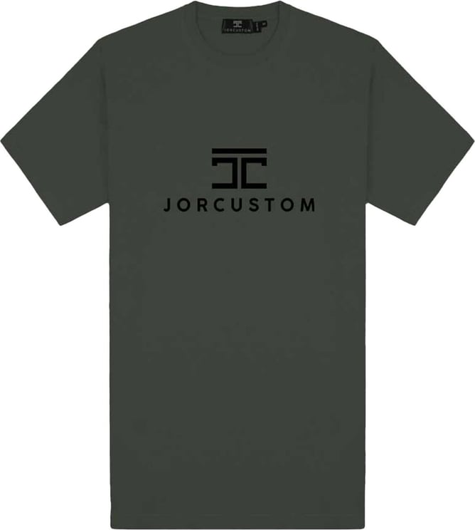 JorCustom Trademark Slim Fit T-Shirt Khaki Groen