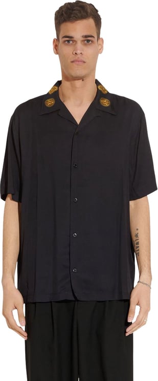 Versace Jeans Couture Viscose Shirt Black Zwart