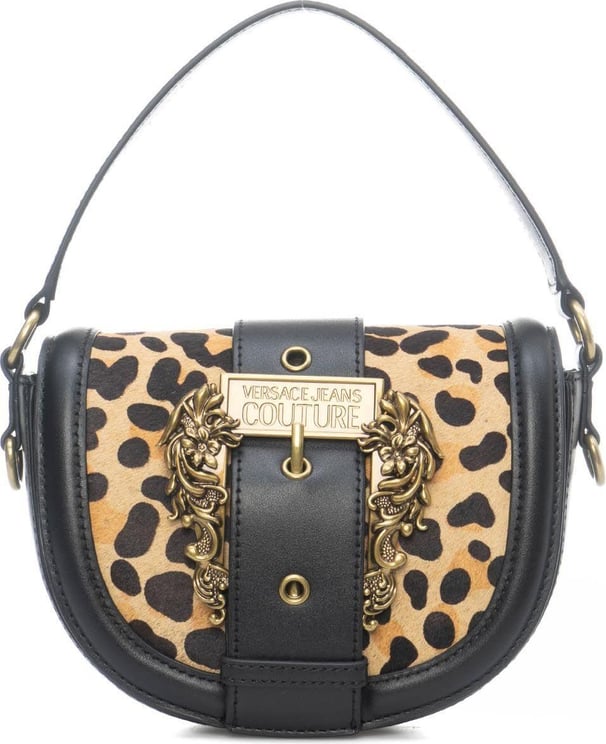 Versace Handbag With Animalier Print Brown Bruin