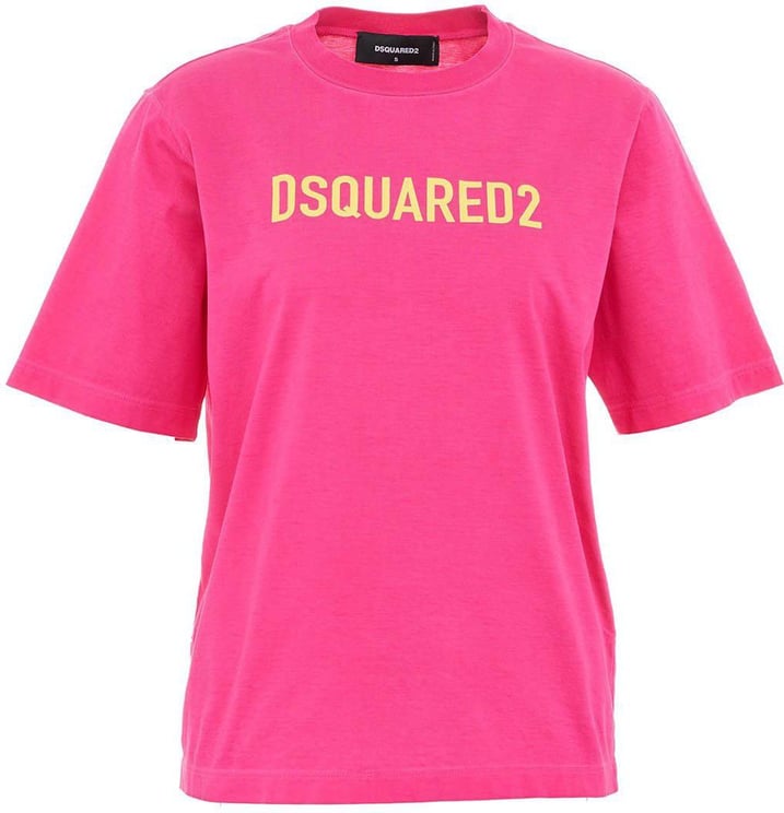 Dsquared2 T-shirt With Logo Pink Roze