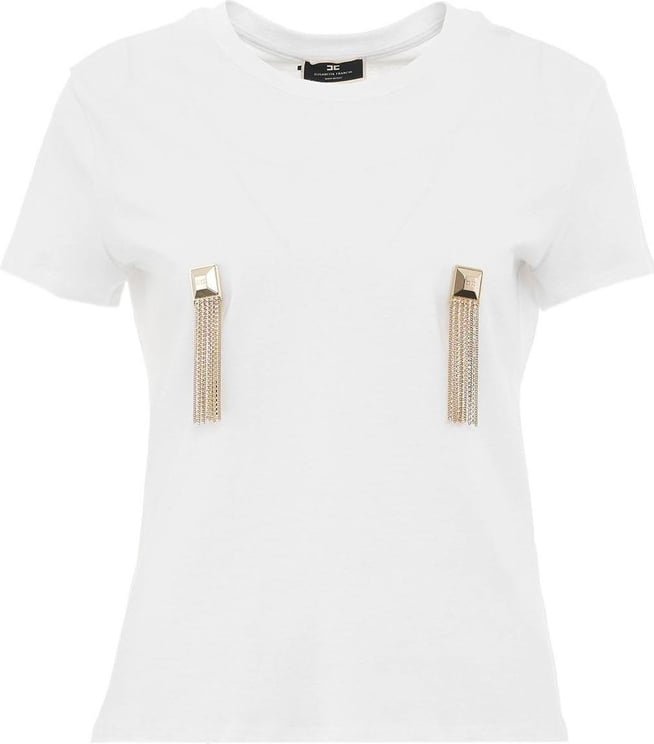 Elisabetta Franchi T-shirt With Studs White Wit