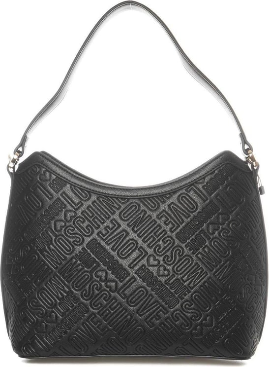 Love Moschino Shoulder Bag With Logo Black Zwart