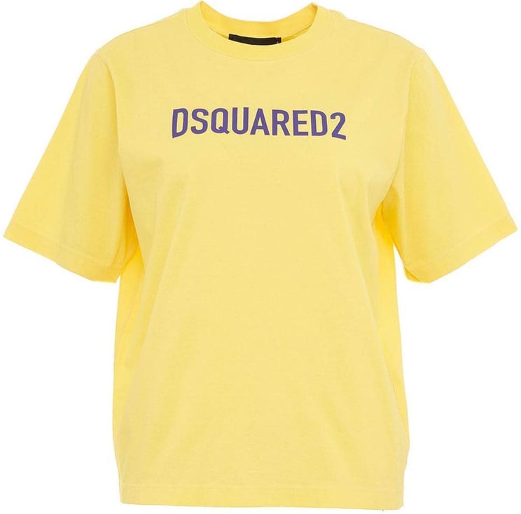 Dsquared2 T-shirt With Logo Yellow Geel