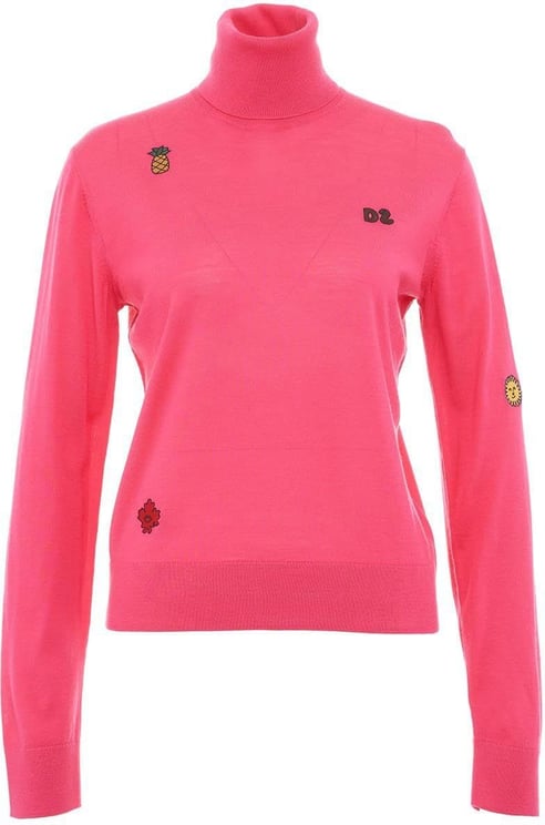 Dsquared2 Turtleneck With Embroidery Pink Roze