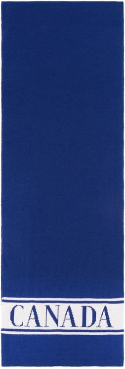 Canada Goose Merino Logo Scarf Blue