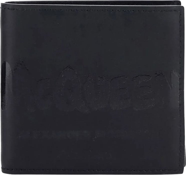Alexander McQueen logo-print leather wallet Zwart