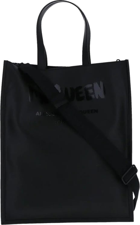Alexander McQueen logo-print tote bag Zwart