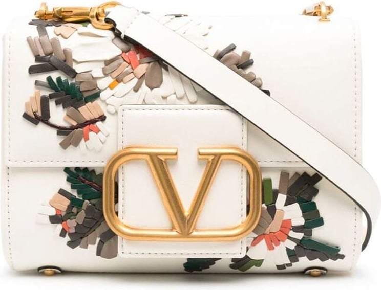 Valentino Valentino V Logo Shoulder Bag Beige