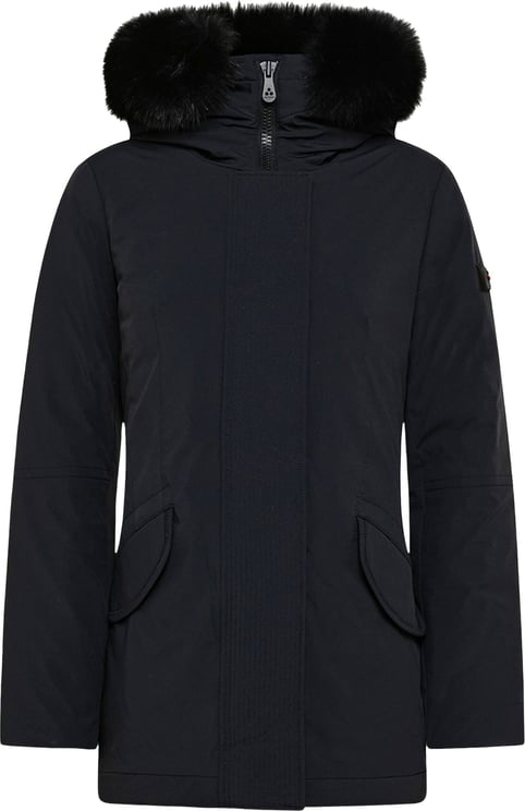 Peuterey Slim fit jacket with matching colour fur Zwart
