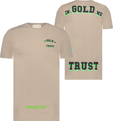 In Gold We Trust Colorblock T-Shirt Pure Cashmere Senior Bruin