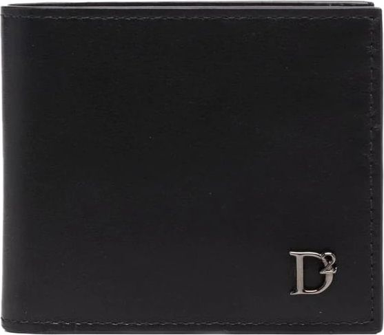 Dsquared2 calf leather folding wallet Zwart