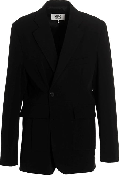 Maison Margiela Single-breasted blazer jacket Zwart