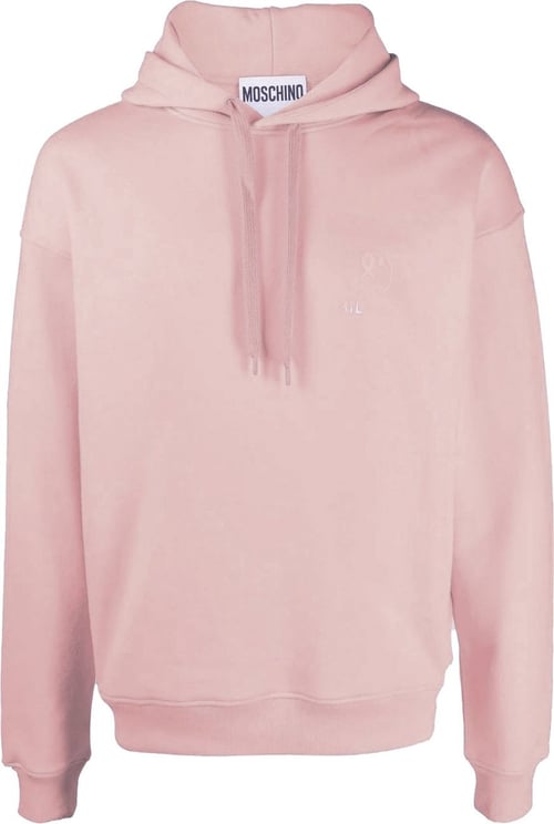 Moschino logo print hoodie Roze