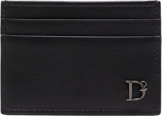 Dsquared2 logo-plaque leather cardholder Zwart