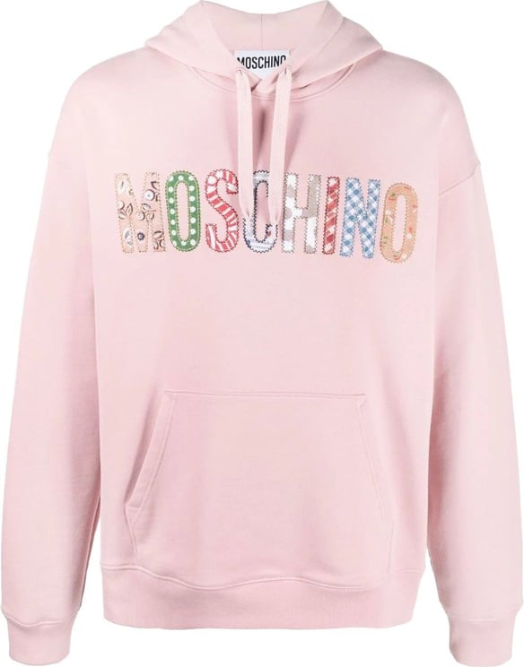 Moschino drawstring hoodie Roze
