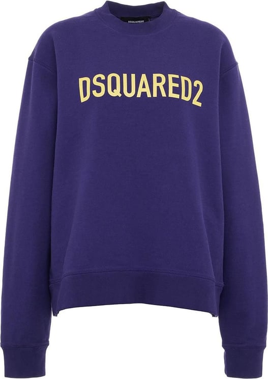 Dsquared2 Sweater With Lettering Purple Paars