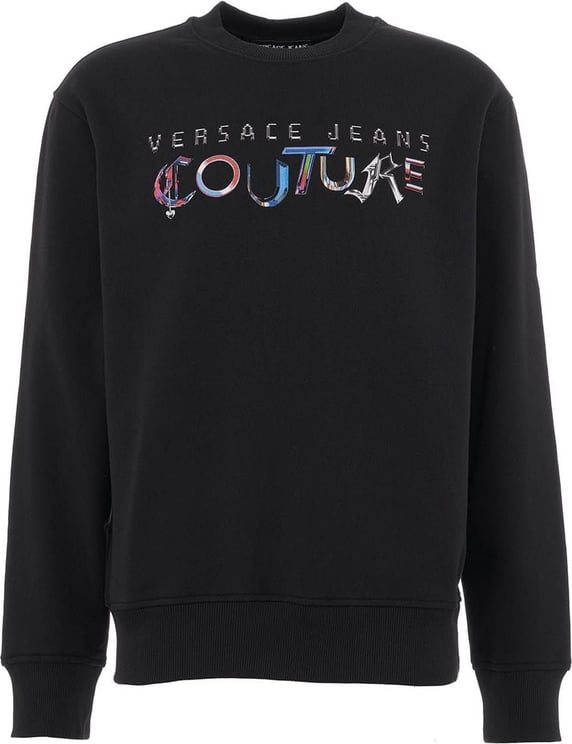 Versace Sweatshirt With Logo Print Black Zwart