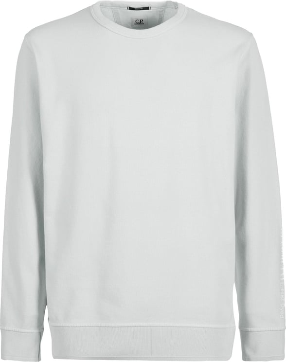 CP Company Sweatshirt Man C.p. Company Cotton Fleece Sleeve Logo 12cmss263a-005398s-820 Wit