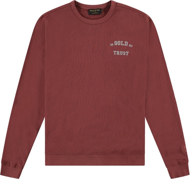 In Gold We Trust Reflective Crewneck Bordeaux Rood