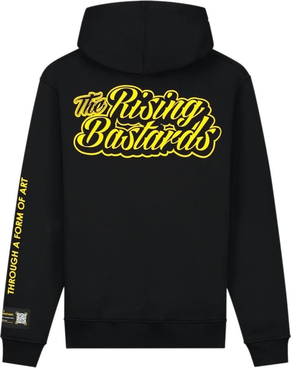 Quotrell Rising Bastards Hoodie | Black / Yellow Zwart