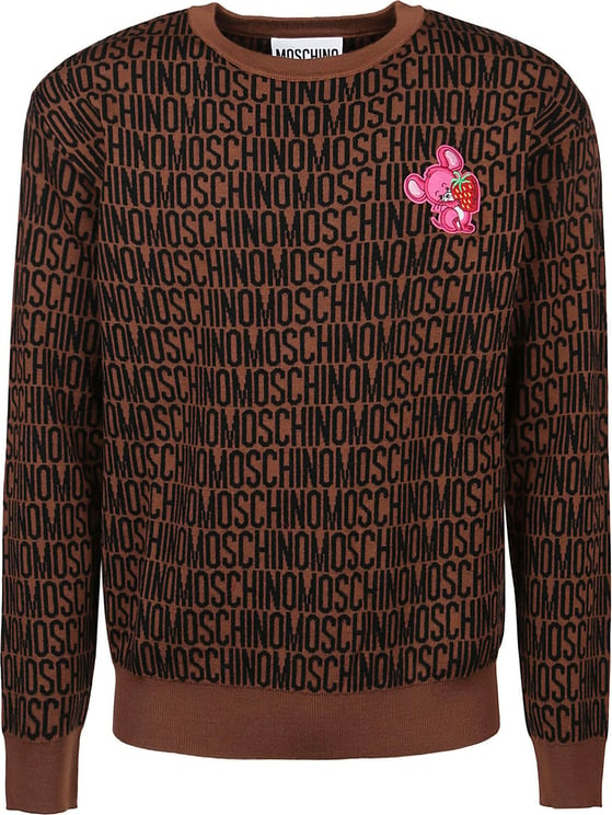 Moschino Round Neck Sweater Brown Bruin