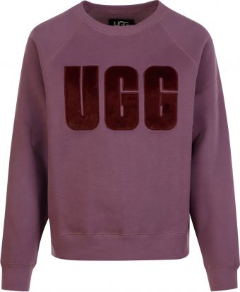UGG Knitwear Madeline Fuzzy Logo Crewneck Pink