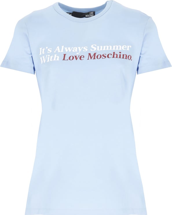 Love Moschino T-shirts And Polos Azure Blauw