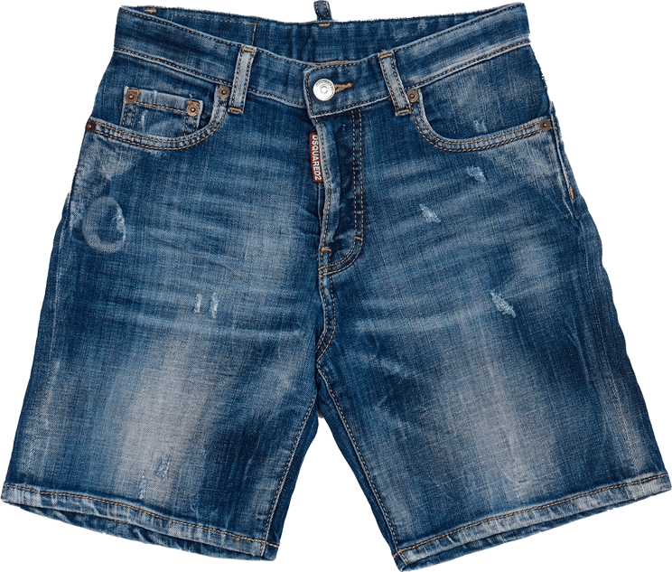 Dsquared2 Dsquared Short Jeans Strappi Male Blauw