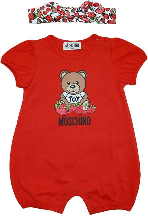 Moschino Moschino Romper Suit+fascetta Newborn Rood