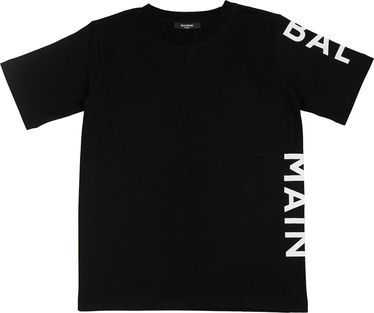 Balmain Balmain T-shirt Logo Verticale Male Zwart