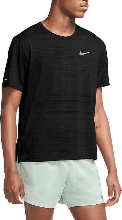 Nike Dri-fit Miler Hardloopshirt Heren Zwart Zwart