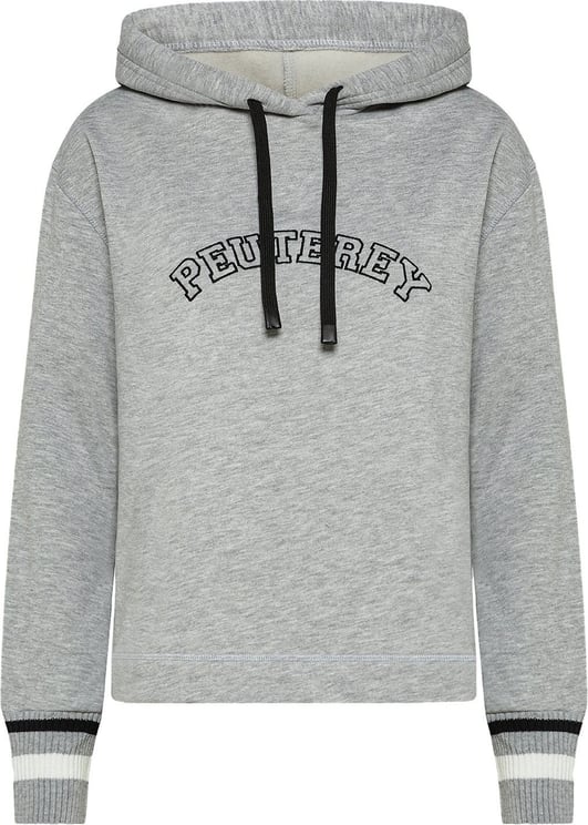 Peuterey Melange Hooded sweatshirt with logo lettering Grijs