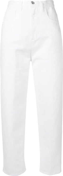 Moncler Mom Fit Straight Leg Logo Jeans Wit