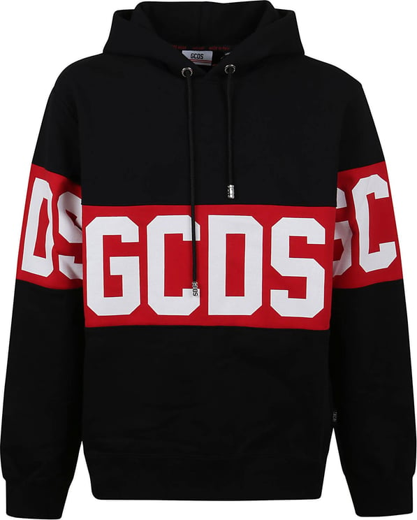 GCDS Band Logo Hoodie Zwart