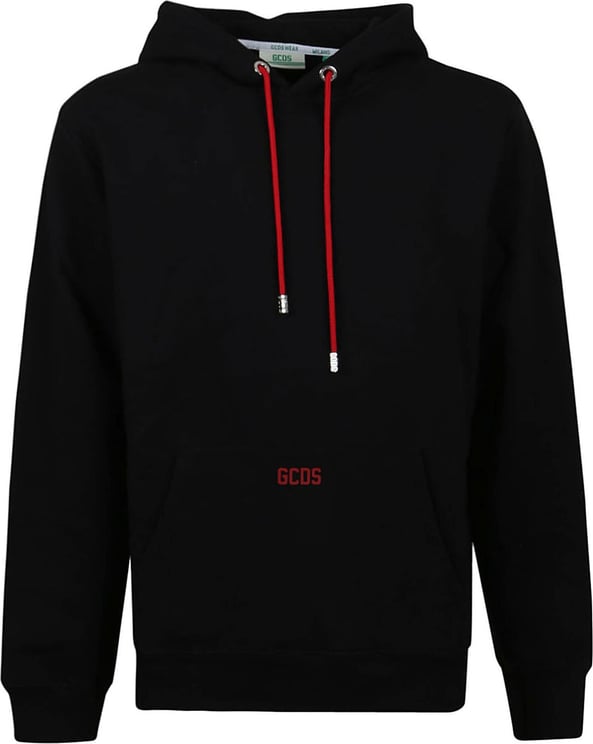 GCDS Eco Basic Logo Regular Hoodie Zwart