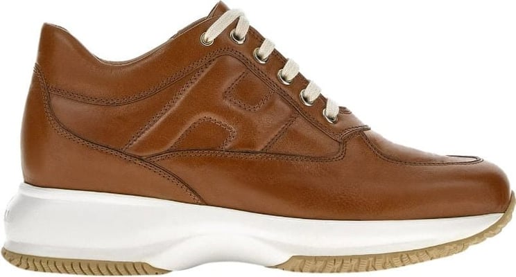 HOGAN Sneakers Leather Brown Bruin
