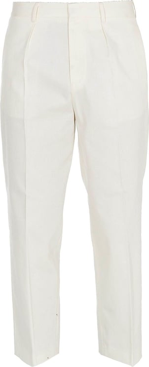 GCDS Gcds Cropped Cotton Trousers Wit
