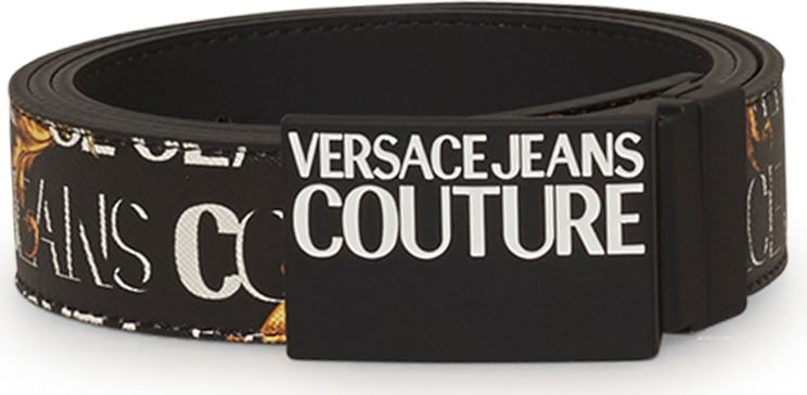 Versace Jeans Couture Riem Versace couture printed saffia Zwart