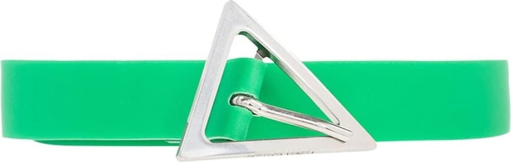 Bottega Veneta Triangle Logo Buckle Rubber Belt Groen