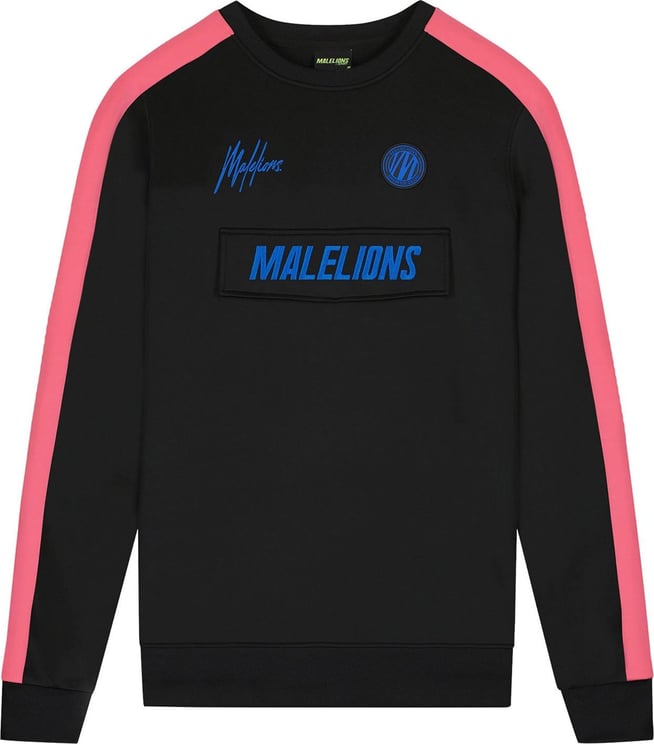 Malelions Academy Crewneck - Black/Pink Zwart