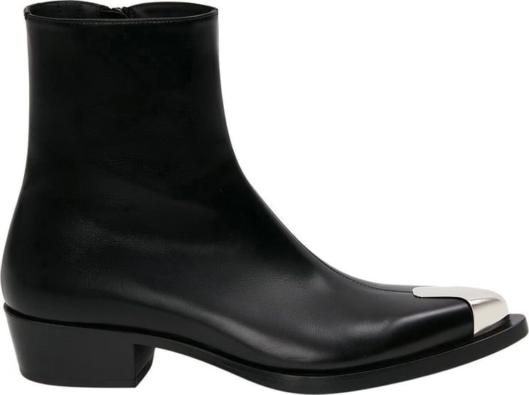 Alexander McQueen metal toecap ankle boots Zwart
