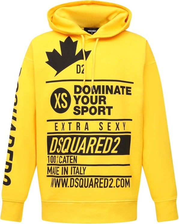 Dsquared2 Dsquared2 Logo Hooded Sweatshirt Geel