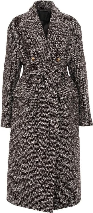 Pinko Coat Wool-blend Camille Brown Bruin