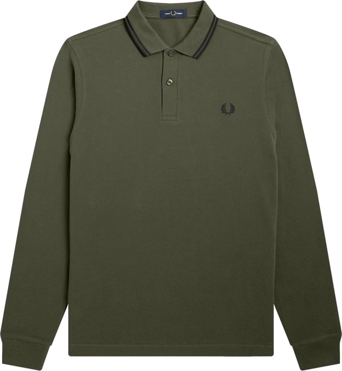 Fred Perry LS Twin Tipped Polo Uniform Green Black