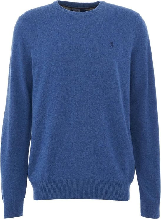 Ralph Lauren Knit Sweater With Logo Blue Blauw
